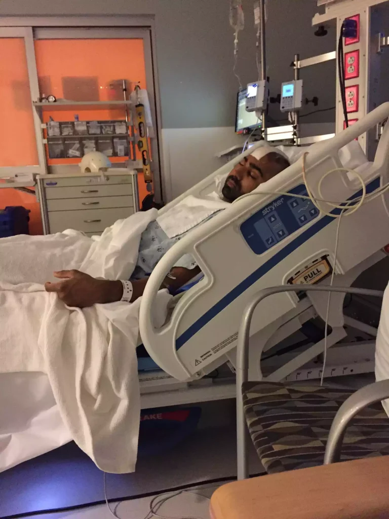 Chinna Balachandran in the hospital after his surgery.