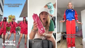 LEFT: Canadian pole vaulter Anicka Newell (Picture by: @flygirl_93 via TikTok) CENTER: Mexican canoe and kayak athlete Sofia Reinoso (Picture by: @sofireinosokayak via TikTok) RIGHT: American canoe and kayak athlete Evy Leibfarth (Picture by: @evykayak via TikTok)