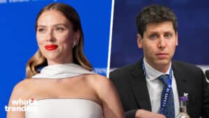 LEFT: Scarlett Johansson walks the red carpet at the White House Correspondents' Dinner in Washington, DC on April 27, 2024. RIGHT: OpenAI CEO Sam Altman looks on ahead of a plenary session on day two of the AI Safety Summit 2023 at Bletchley Park, Milton Keynes, Britain, 02 November 2023. The summit, organised by the UK Government, considers the risks of AI and how they can be mitigated through internationally coordinated action, and is running from 01 to 02 November 2023.