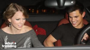 Young Hollywood couple Taylor Swift and Taylor Lautner leaving the Chris Steakhouse restaurant in Beverly Hills, CA with take out food bag.