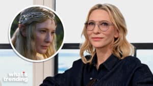 LEFT: Cate Blanchett as the Elven queen Galadriel in 'The Lord of the Rings'. (Picture by: Pierre Vinet/New Line/Saul Zaentz/Wing Nut/Kobal / Shutterstock) RIGHT: Women In Motion Talk With Cate Blanchett During Cannes Film Festival (Picture by: IPA / SplashNews.com)