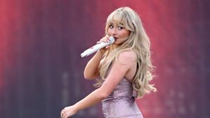 Support act, Sabrina Carpenter performs ahead of US singer songwriter Taylor Swift during the first night of the The Eras Tour in Australia at the Melbourne Cricket Ground in Melbourne, Australia, 16 February 2024. Taylor Swift's Eras Tour has descended on Melbourne, with the pop megastar expected to perform in front of the biggest crowds of her career so far.