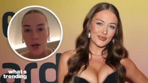 LEFT: Brooke Schofield posts an apology to TikTok (Picture by: @brookeschofield1 via TikTok) RIGHT: Brooke Schofield arrives at the 2022 Streamy Awards (Picture by: Jen Lowery / SplashNews.com)