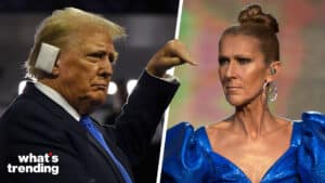 LEFT: RNC 2024: Day 2: Presidential nominee DONALD TRUMP and Ohio Senator J.D. VANCE, nominee for Vice President attend Republican National Convention as it continues at the Fiserv Forum in Milwaukee WI on July 16, 2024. (Picture by: Carol Guzy/ZUMA Press Wire / Shutterstock) RIGHT: Celine Dion (Picture by: Ben Perry / Shutterstock)