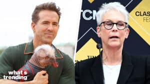 LEFT: Ryan Reynolds poses with the pup featured in 'Deadpool and Wolverine'. (Picture by: Shutterstock) RIGHT: Jamie Lee Curtis speaks at Jodie Foster's Hands and Footprints Ceremony as part of the 2024 TCM Classic Film Festival held at TCL Chinese Theater on April 19 2024 in Hollywood, California. (Picture by: Albert L. Ortega / Shutterstock)