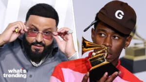 LEFT: DJ Khaled (Picture by: Matt Baron/BEImages / Shutterstock) RIGHT: Tyler the Creator wins Best Rap Album - Igor (Picture by: David Fisher / Shutterstock)