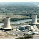 Three Mile Island Nuclear Generating Station had two reactors housed in the cylindrical concrete containment buildings. After Unit 2 on right melted down on March 28 1979 Unit One resumed operation in 1984 and is licensed to stay online until 2034.