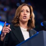 Vice President and Presidential Nominee KAMALA HARRIS speaks to supporters at her campaign rally at the Greensboro Coliseum in Greensboro, North Carolina.