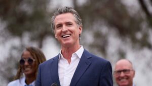 California Governor Gavin Newsom speaks during a press conference in Los Angeles, California, USA, 25 September 2024. Governor Gavin Newsom signed three bills into law allowing communities to restrict oil drilling and help the state address polluting idle wells. The Governor says the legislation will help protect public health, the environment, and empower local communities to set greater protections around oil and gas activities in their neighborhoods.