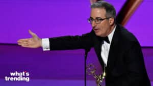 John Oliver accepts the Outstanding Scripted Variety Series award for 'Last Week Tonight with John Oliver' onstage during the 76th annual Primetime Emmy Awards at the Peacock Theater in Los Angeles on Sunday, September 15, 2024.