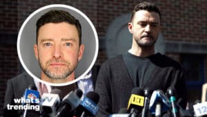 LEFT: American music super star and movie star as well, JUSTIN RANDALL TIMBERLAKE, 43, closeup today was a mugshot by the Sag Harbor Police Department. RIGHT: US Pop Star Justin Timberlake (C) speaks at a press conference outside of Sag Harbor Village Justice Court after his guilty plea in Sag Harbor, New York, USA, 13 September 2024.