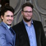 Us Actor James Franco (l) Kneels Next to His Star with Canadian Comedian Seth Rogan (r) During a Ceremony Honoring Franco on the Hollywood Walk of Fame in Hollywood California Usa 07 March 2013 Franco Stars in the Movie 'Oz the Great and Powerful' Which Opens in Usa on 08 March This is the 2 492nd Star on the Hollywood Walk of Fame United States Hollywood