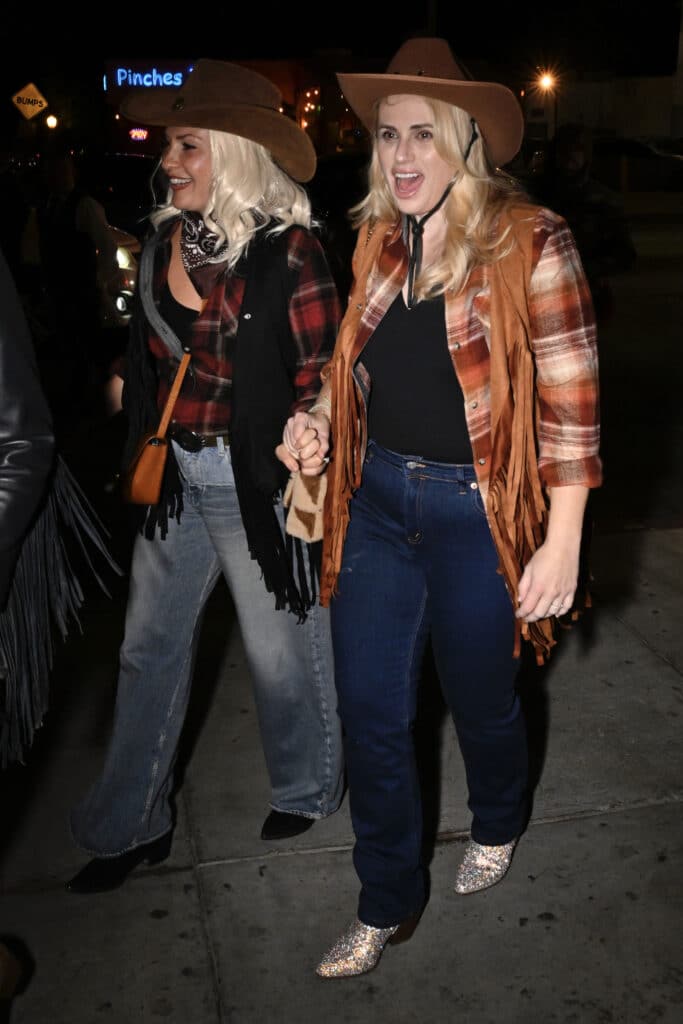 Rebel Wilson and Ramona Agruma attends Halloween party at Chateau Marmont in Los Angeles, CA.