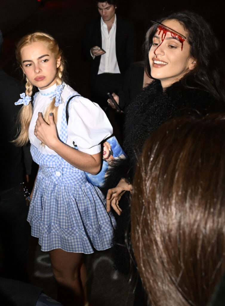 Addison Rae attends a Halloween party with Rosalia at Chateau Marmont in Los Angeles.