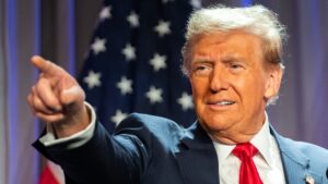 United States President-elect Donald Trump speaks during a meeting with House Republicans at the Hyatt Regency Hotel in Washington, DC.