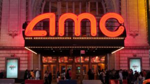 An AMC movie theater is seen on 42nd Street in Manhattan, New York City.