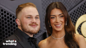 US country musician Zach Bryan (L) and girlfriend Brianna Chickenfry (R) arrive for the 66th annual Grammy Awards ceremony at Crypto.com Arena in Los Angeles, California, USA, 04 February 2024.