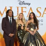 Jay-Z (L), Beyonce (C), and Blue Ivy Carter (R), attend the premiere of Disney's 'Mufasa: The Lion King' at the Dolby Theater in Los Angeles, California, USA, 09 December 2024.