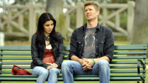 Chad Michael Murray of the tv show One Tree Hill films scenes from his new movie Lies in Plain Sight in Santa Monica, Ca with co-star Martha Higareda