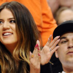 Khloe Kardashian and Rob Kardashian watch the Los Angeles Clippers v Milwaukee Bucks, Staples Center, Los Angeles, California.