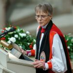 Reverend Mariann Edgar Budde delivers a sermon during the National Prayer Service at the Washington National Cathedral in Washington, DC, USA, 21 January 2025. President Trump was inaugurated on 20 January in a ceremony at the US Capitol.