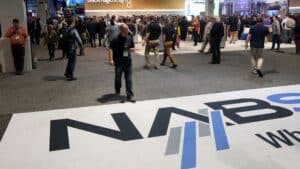 People attend the 2018 NAB Show at the Las Vegas convention center in Las Vegas, Nevada, USA, 10 April 2018. More then 100,000 people are attending the National Association of Broadcasters (NAB) show that runs from 09 to 12 April 2018.