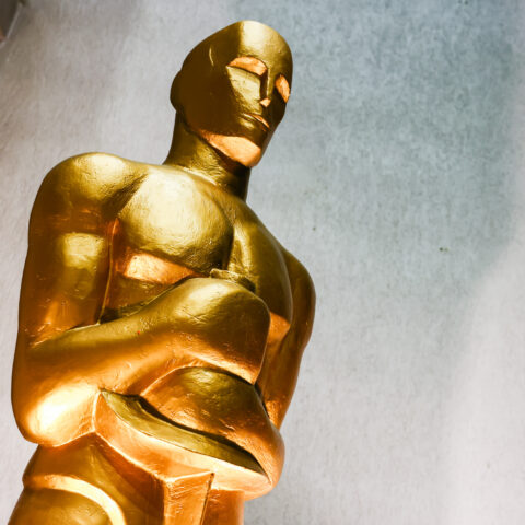 The Academy Award statuette giant replica is seen in Kino Kijow cinema two weeks before the 96th Oscars ceremony will take place in the Dolby Theatre in Hollywood, Los Angeles, California in the United states of America. Krakow, Poland on February 26, 2024.