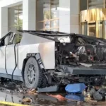 A photo of the Tesla Cybertruck that exploded outside the Trump Hotel in Las Vegas.