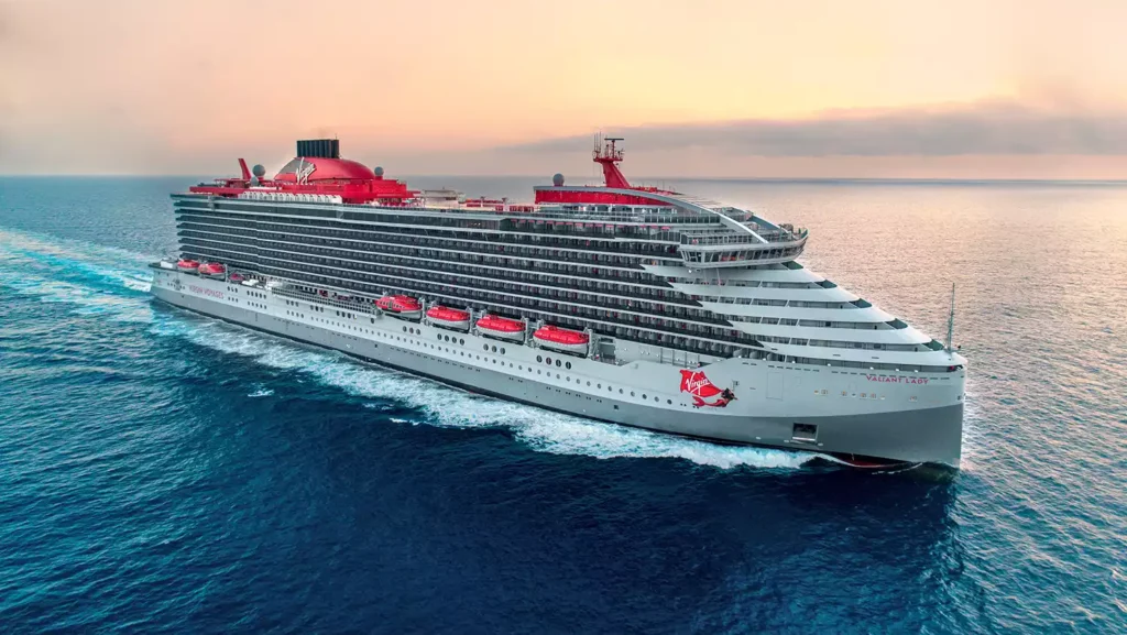 Virgin Voyages' Scarlet Lady cruise ship. Virgin Voyages