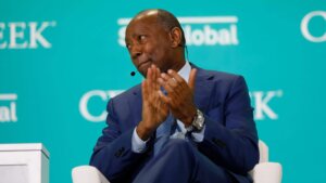 Sylvester Turner, Mayor of Houston, spoke during a panel on the final day of CERAWeek in Houston, Texas on March 10, 2023.