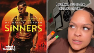 A TikTok creator went viral after walking out of Sinners, calling it “spiritually heavy” and needing to pray—igniting a wave of online debate.