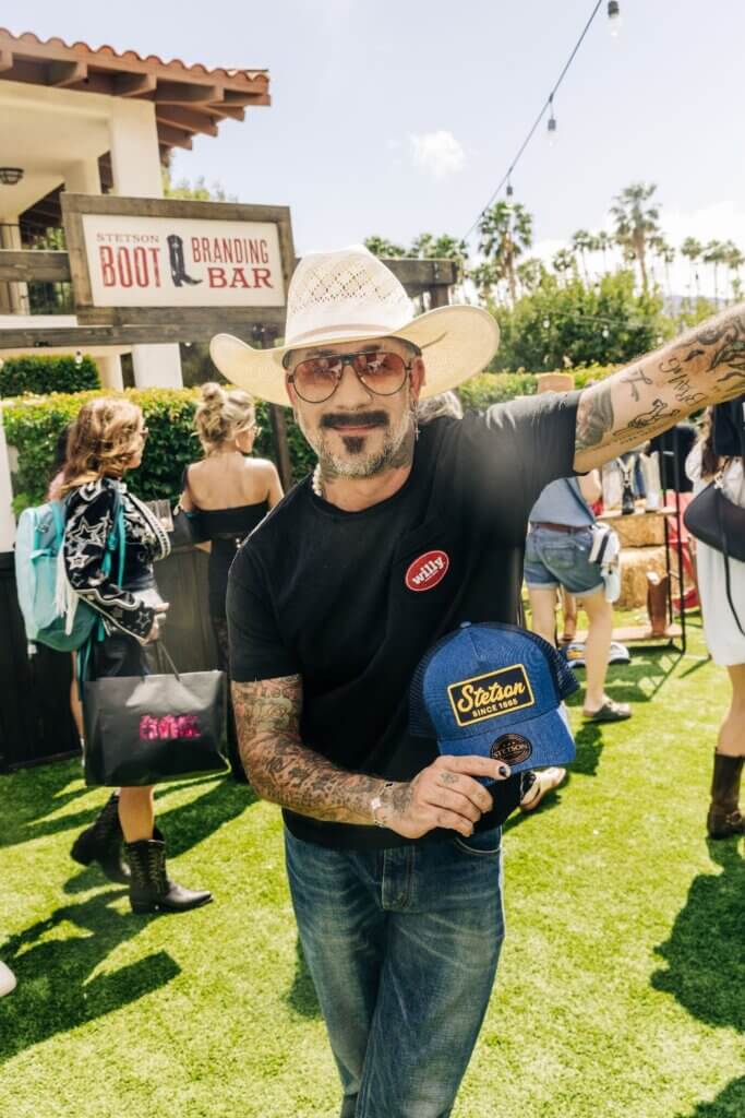 AJ McLean at the Stetson x Ray's Stagecoach event. 