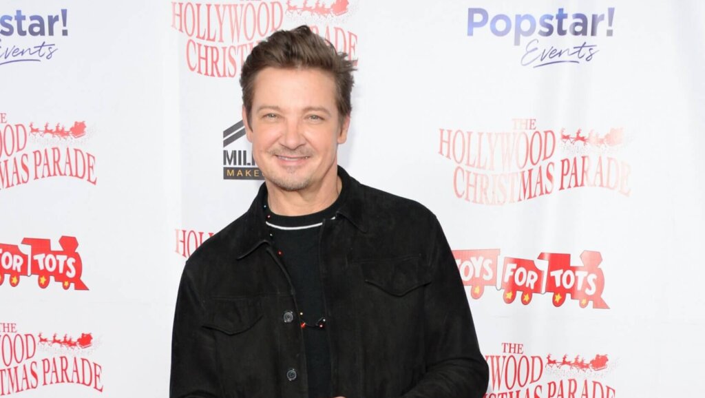 Jeremy Renner attends the 92st anniversary of the Hollywood Christmas Parade, supporting Marine Toys For Tots on December 1, 2024 in Hollywood, California.
