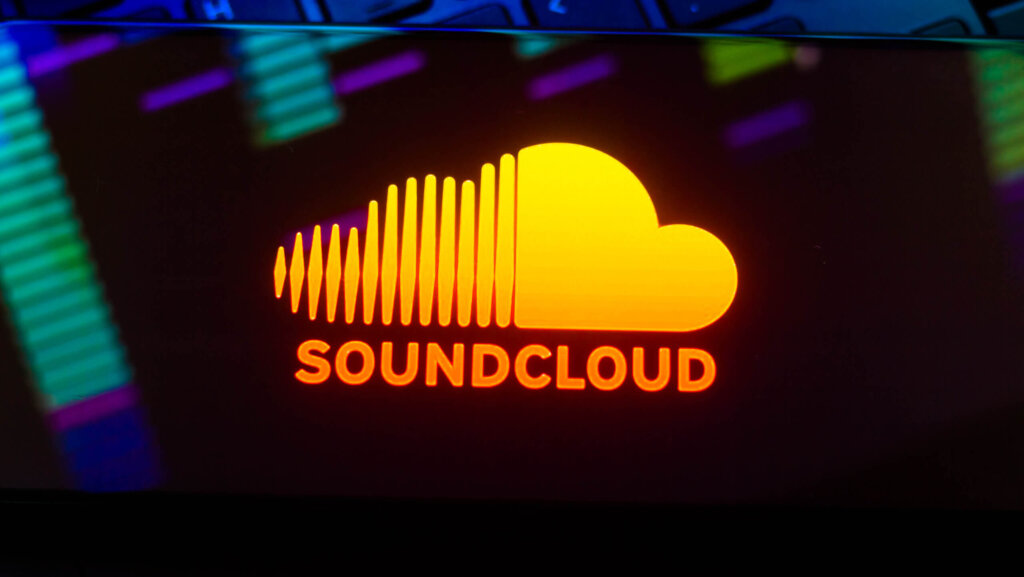 In this photo illustration the streaming service logo SoundCloud seen displayed on a smartphone.