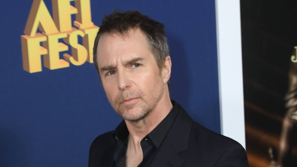 Sam Rockwell wearing a black suit at the AFI Fest event.