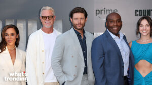 Cast members of the Prime Video series "County Line" posing at a premiere event.