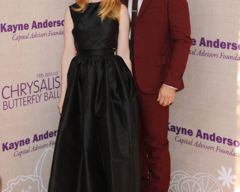 James Van Der Beek and Kimberly Brook posing at the 14th Annual Chrysalis Butterfly Ball.