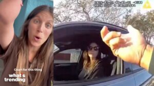 A routine Florida traffic stop has gone viral after an officer confidently accused a driver of a violation that was physically impossible for her to commit.
