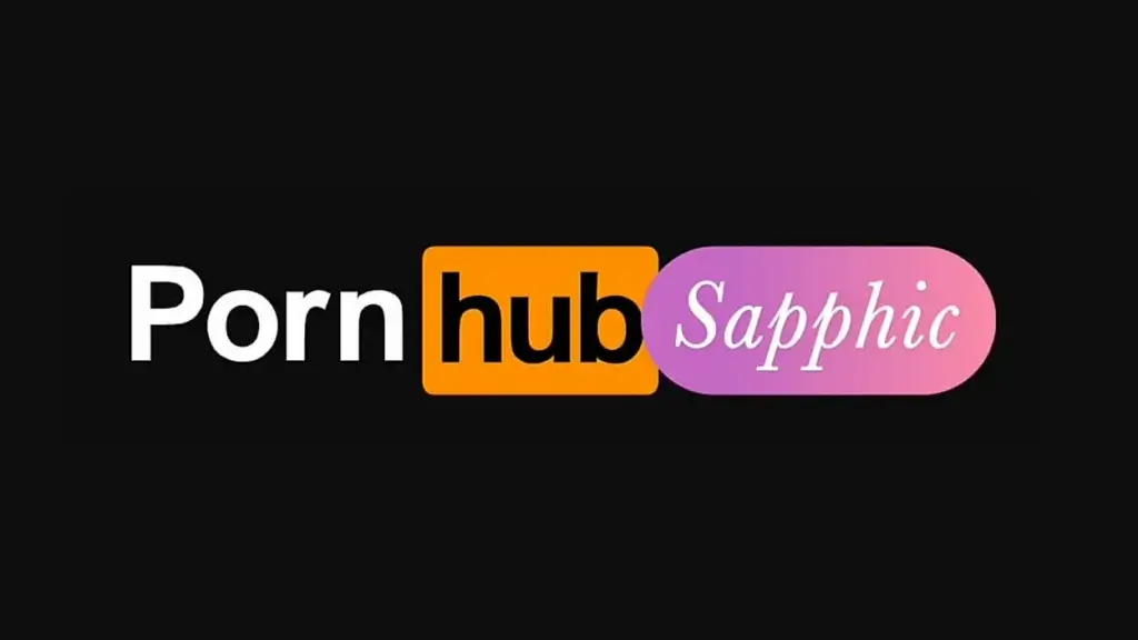 Pornhub Sapphic logo with black background and gradient pink-purple pill shape