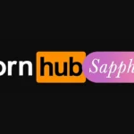 Pornhub Sapphic logo with black background and gradient pink-purple pill shape