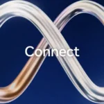 Meta Connect 2026 logo with a metallic infinity symbol on a dark blue background